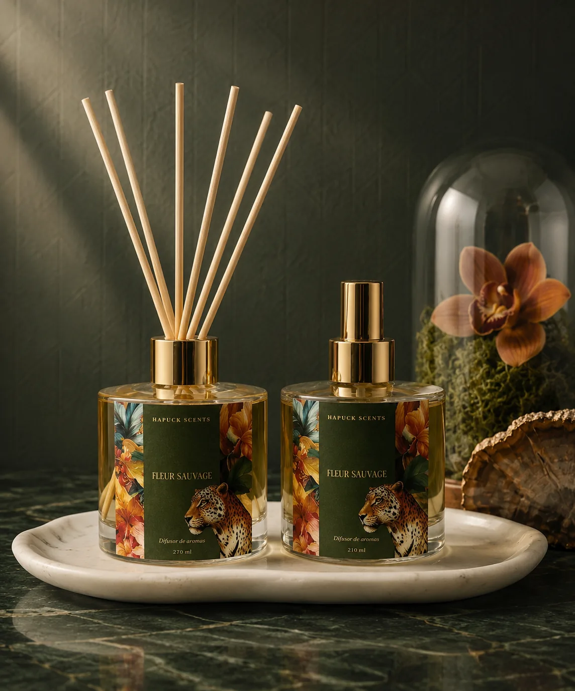 Perfume para casa em spray, para borrifar em ambientes e tecidos.